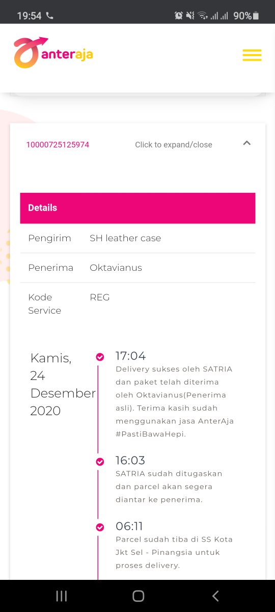 angelapammy's tweet photo. @anteraja_id Nih min. Barang belum diterima kok ditulis sdh diterima 😔😔 https://t.co/KGGDC2hhfz