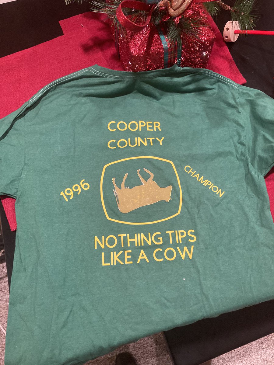 Best Christmas present ever.  My sis in-law made it for me.   I’m going to wear it everywhere.   #cowtipping #cows