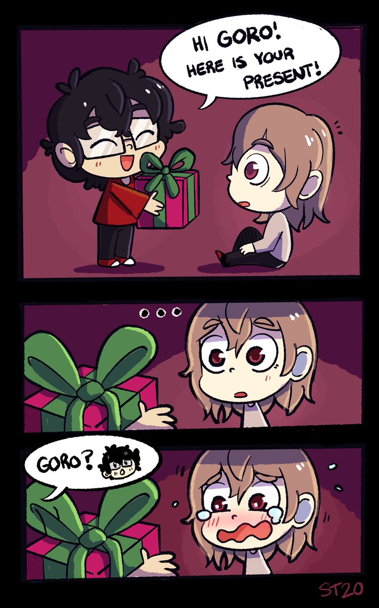 Akechi gets a Christmas present!! #shuake #persona5 