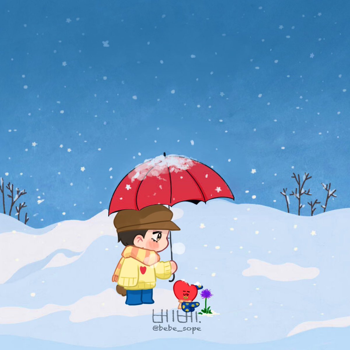 bebe_sope's tweet photo. #SnowFlower x #ChristmasLove ❄️ @BTS_twt https://t.co/32NLA0Kz84