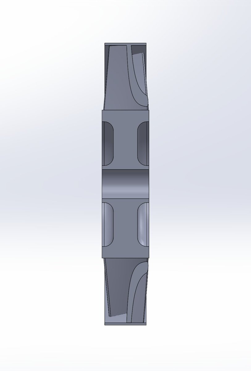 you'll notice that labyrinth seal intended to reduce losses as air sneaks around the tips of the blades, this isn't commonly seen in actual compressors due to centrifugal stresses and manufacturing constraints, but hell this is child's play compared to those so i did it anyways