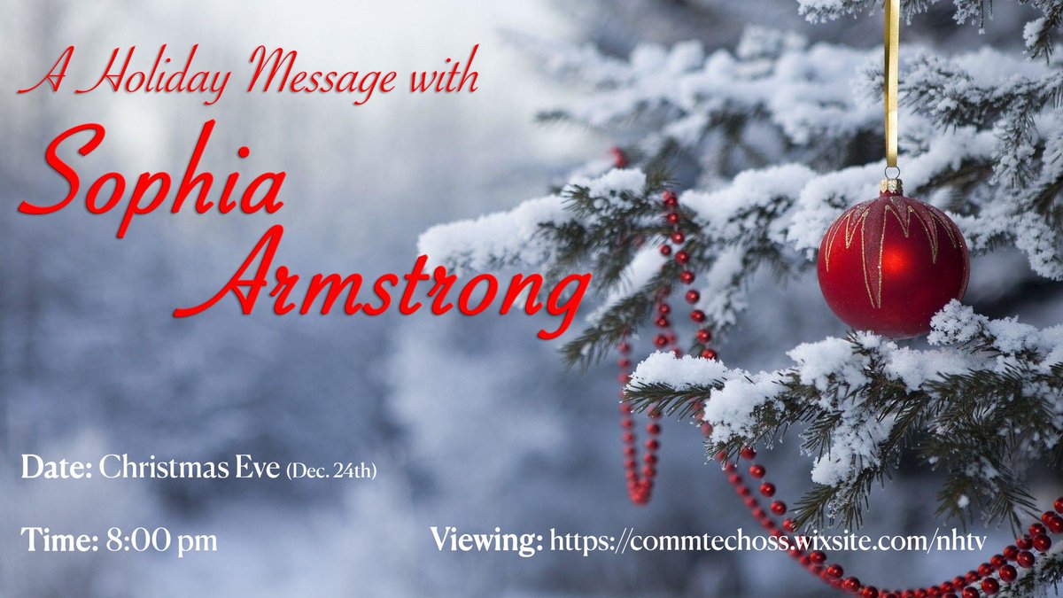 Tune in tonight at 8pm to watch our holiday message presented by Sophia Armstrong. <a href="/pbowmanSCDSB/">Pete Bowman</a> <a href="/techie168/">SCDSB TECHED</a> <a href="/SCDSB_Schools/">Simcoe County District School Board</a>