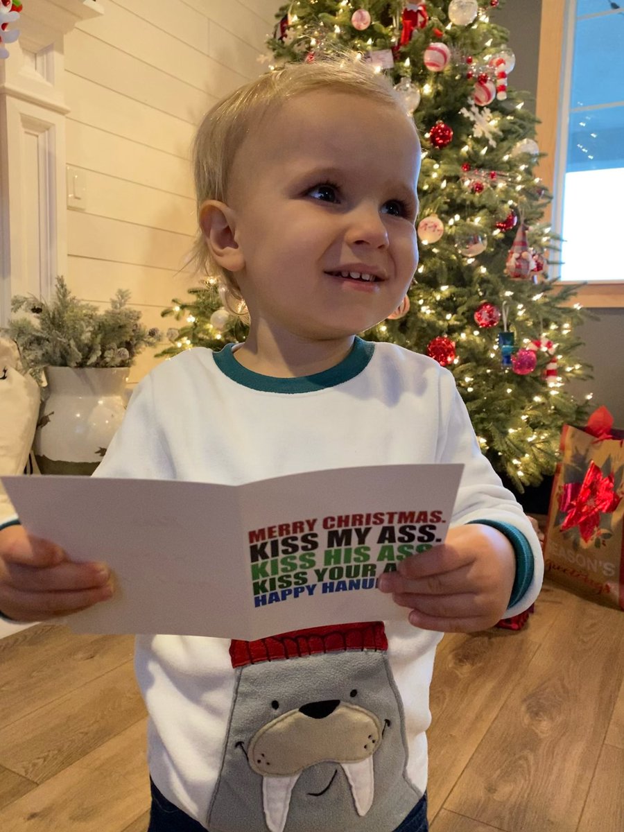 Nic got some cash for Christmas. He should be happier Maybe it was the card that had him wincing 😂