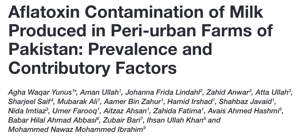 A recent study by Yunus et al. (2020) from Animal Sciences Institute at National Agriculture Research Centre (NARC) Islamabad published in The Frontiers in Microbiology reveals that the %age of raw milk samples exceeding CAC / USA max. limit of Aflatoxin M1 in milk (2/5)