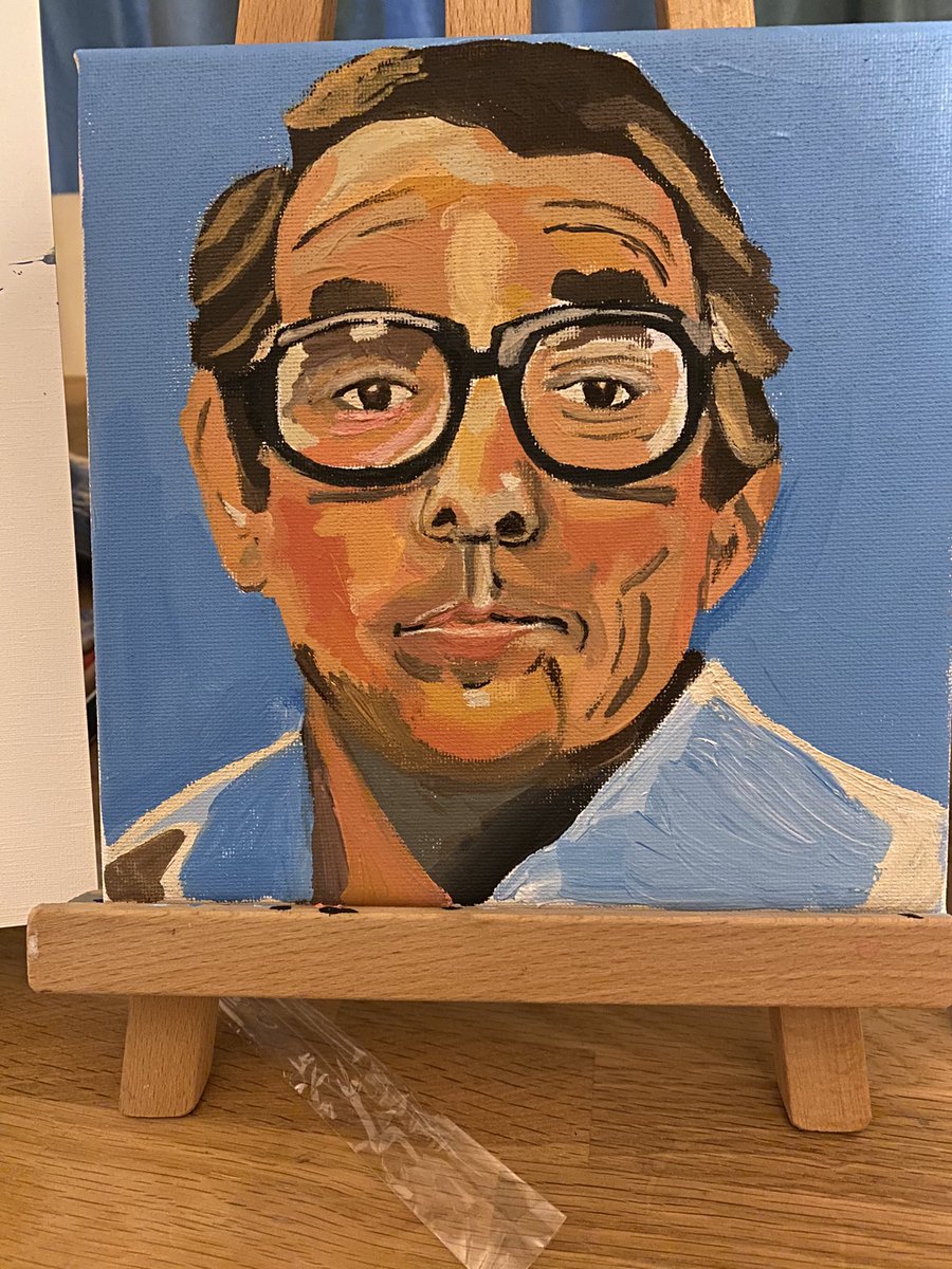 NikkiJNicola's tweet photo. Anyone used to watch this man in Sorry? Was a huge fan - also loved the theme music π I really enjoyed painting him! #ronniecorbett #timothylumsden #80scomedy https://t.co/2c3ZDc7Dg7
