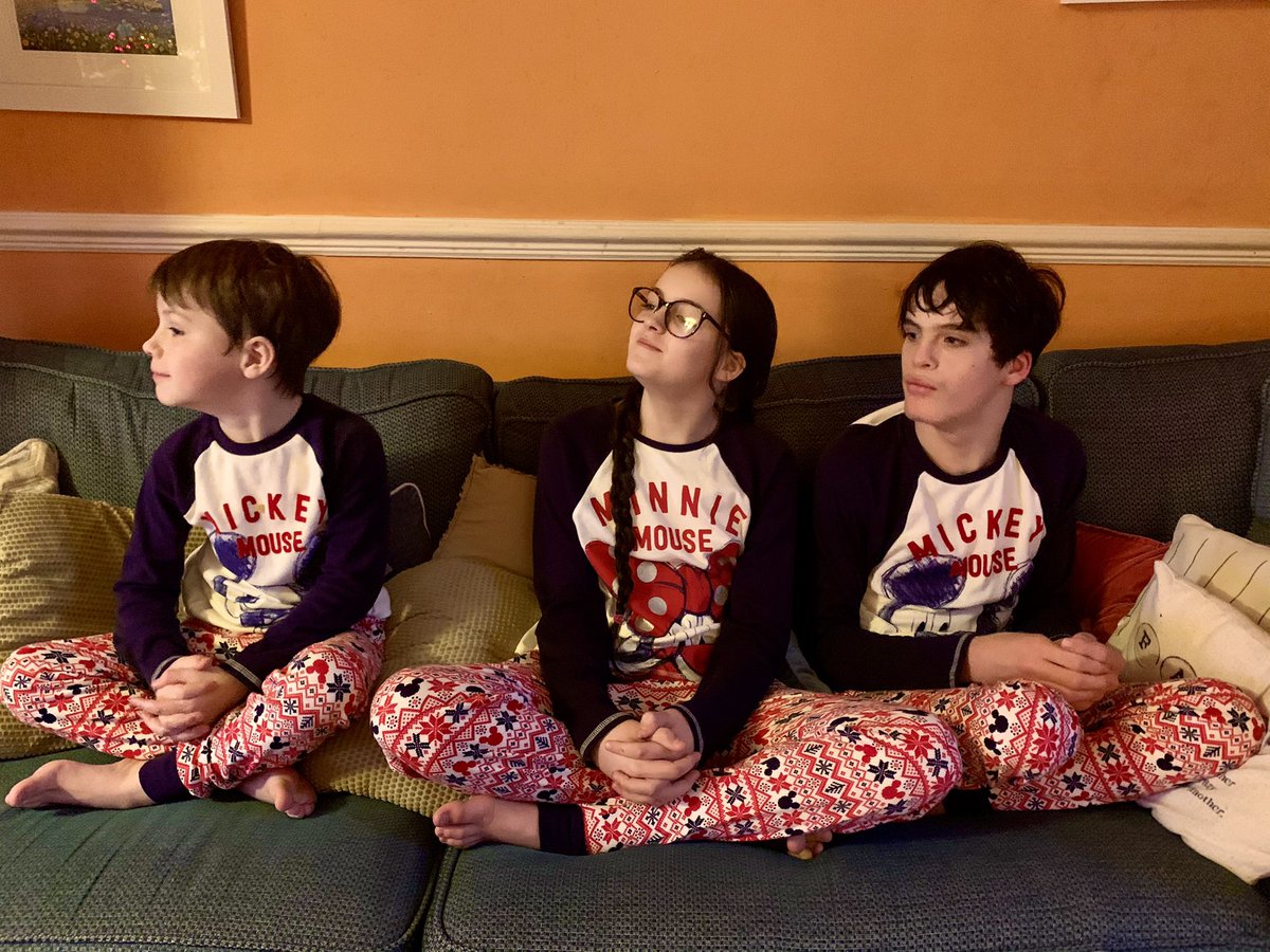 BeckyAnneMartin's tweet photo. So Coast didn’t ‘look left out’ in the photo, they decided rather than them smiling and him not they would just do Coasts thing instead ☺️❤️ (the matchy pj’s are @asda ) #inclusionmatters #disbability #awareness #profoundlearningdisability #siblinglove #ChristmasEve https://t.co/8lRkRhwwvv