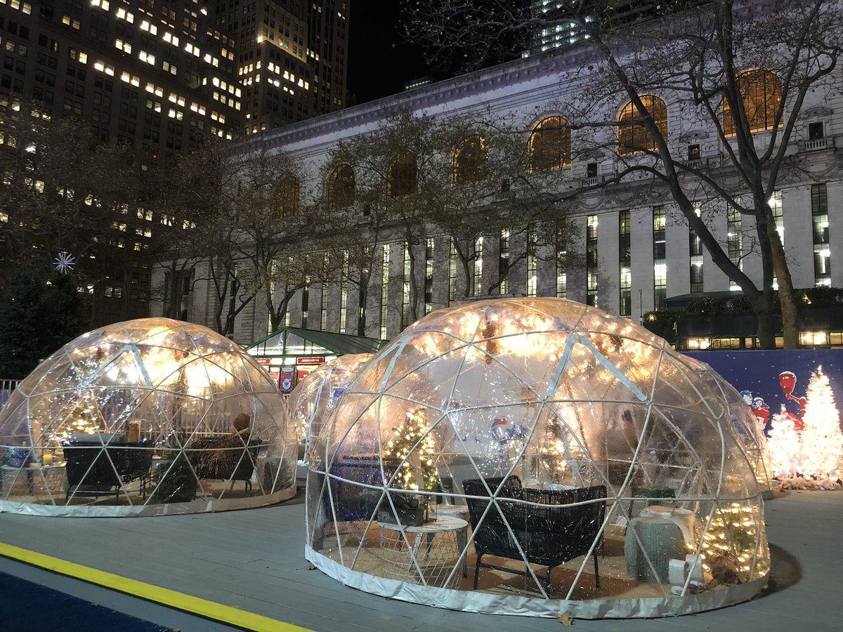 To make outdoor dining work in New York’s wintry weather, restaurants are coming up with different ways to fight the elements. Related story: forbes.com/sites/andriach… #nyc #restaurant #dining #Manhattan