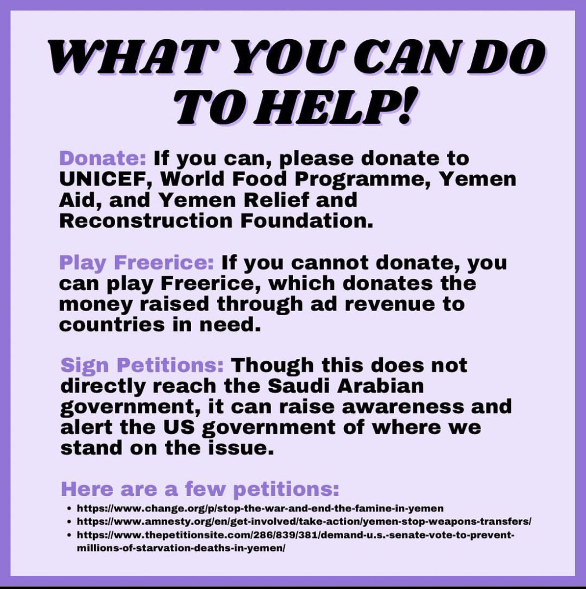 What can you do to help! 