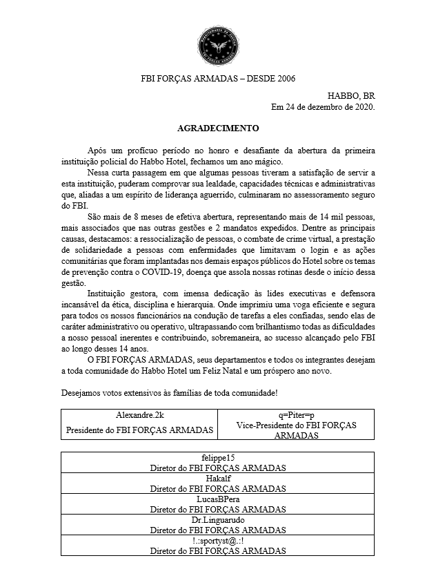 FBIFA_'s tweet photo. O FBI FORÇAS ARMADAS DESEJA UM ÓTIMO NATAL A TODOS! https://t.co/Vm2RpIRFOJ