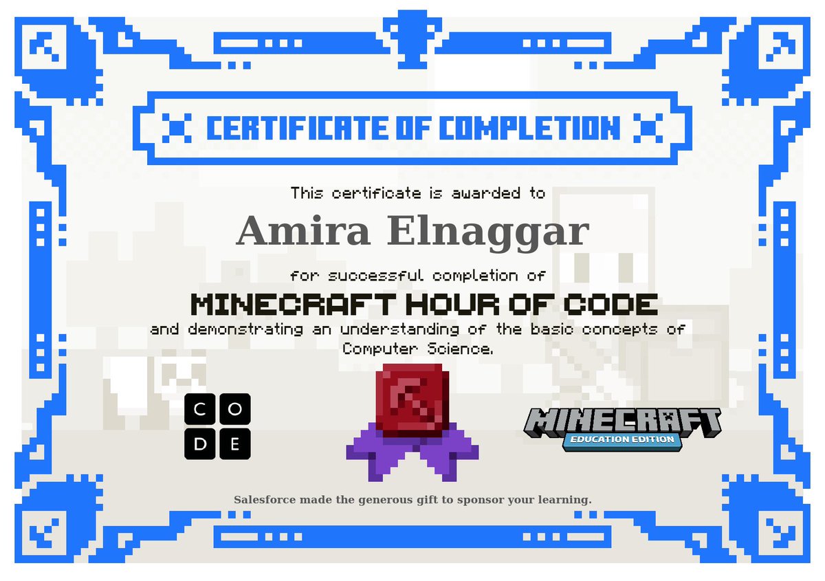 MiraElnaggar7's tweet photo. #mc_minecraft_ #HourOfCode2020 #MinecraftEdu #mansouracollege  #Egypt #Coding #MinecraftForEducation https://t.co/OfEHmGRIgm