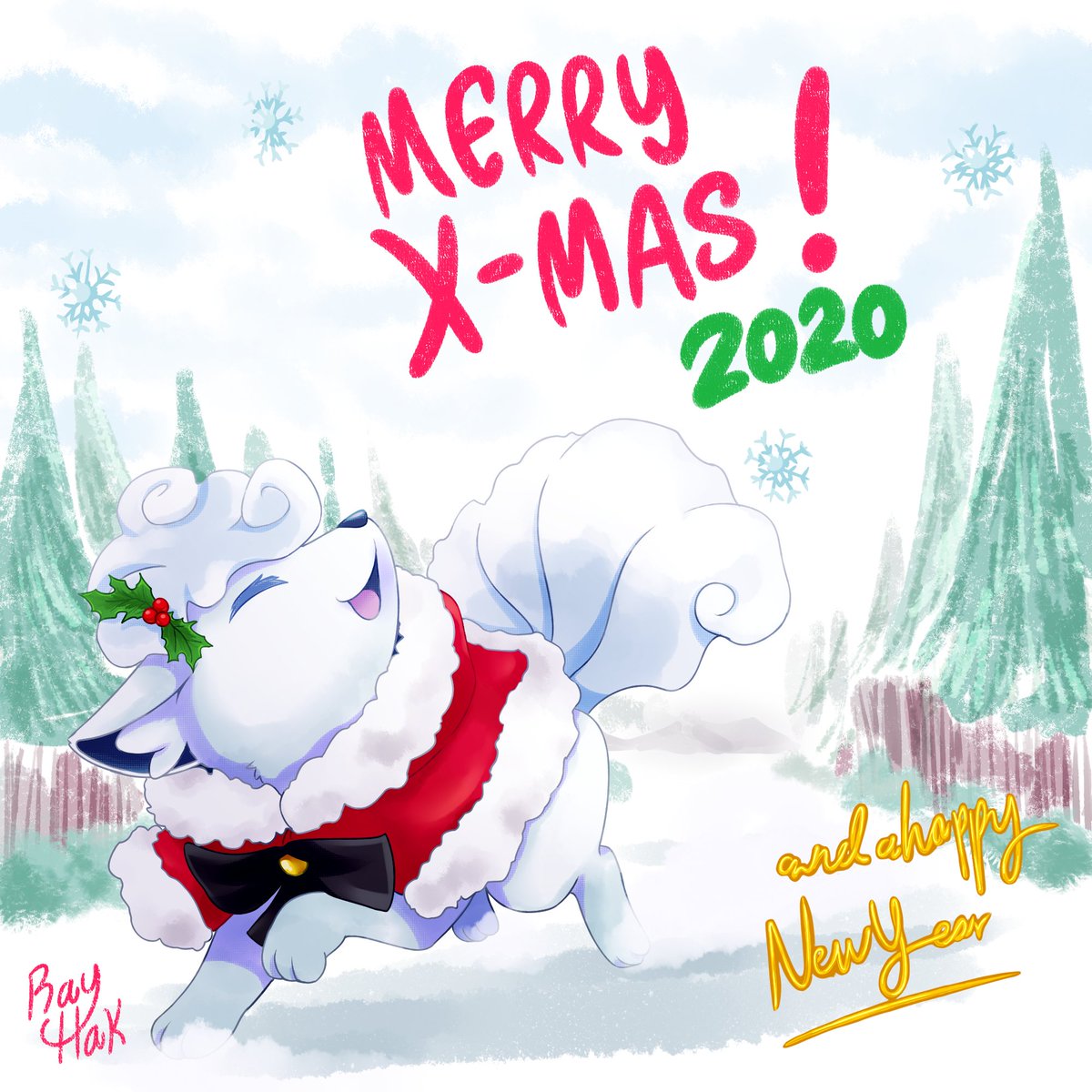 RayhakH's tweet photo. Meri crismas! very soon ;)

Special collab artwork with @sakkemiine 

#pokemon #vulpix #alolanvulpix #arttrade #christmas #christmas2020 https://t.co/YZbRFMqQZy