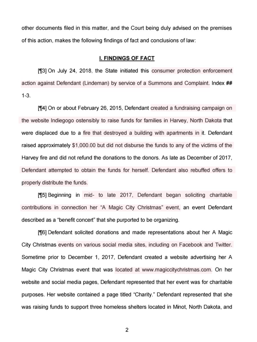 So  @SidneyPowell1 used this woman?Terpsichore “Tore” Maras-Lindeman “A Magic City Christmas,” alleged violations of the consumer fraud laws & charitable solicitation lawsMaras-Lindeman in fund-raising solicitations for a holiday concert supposedly to benefit charities in Minot“