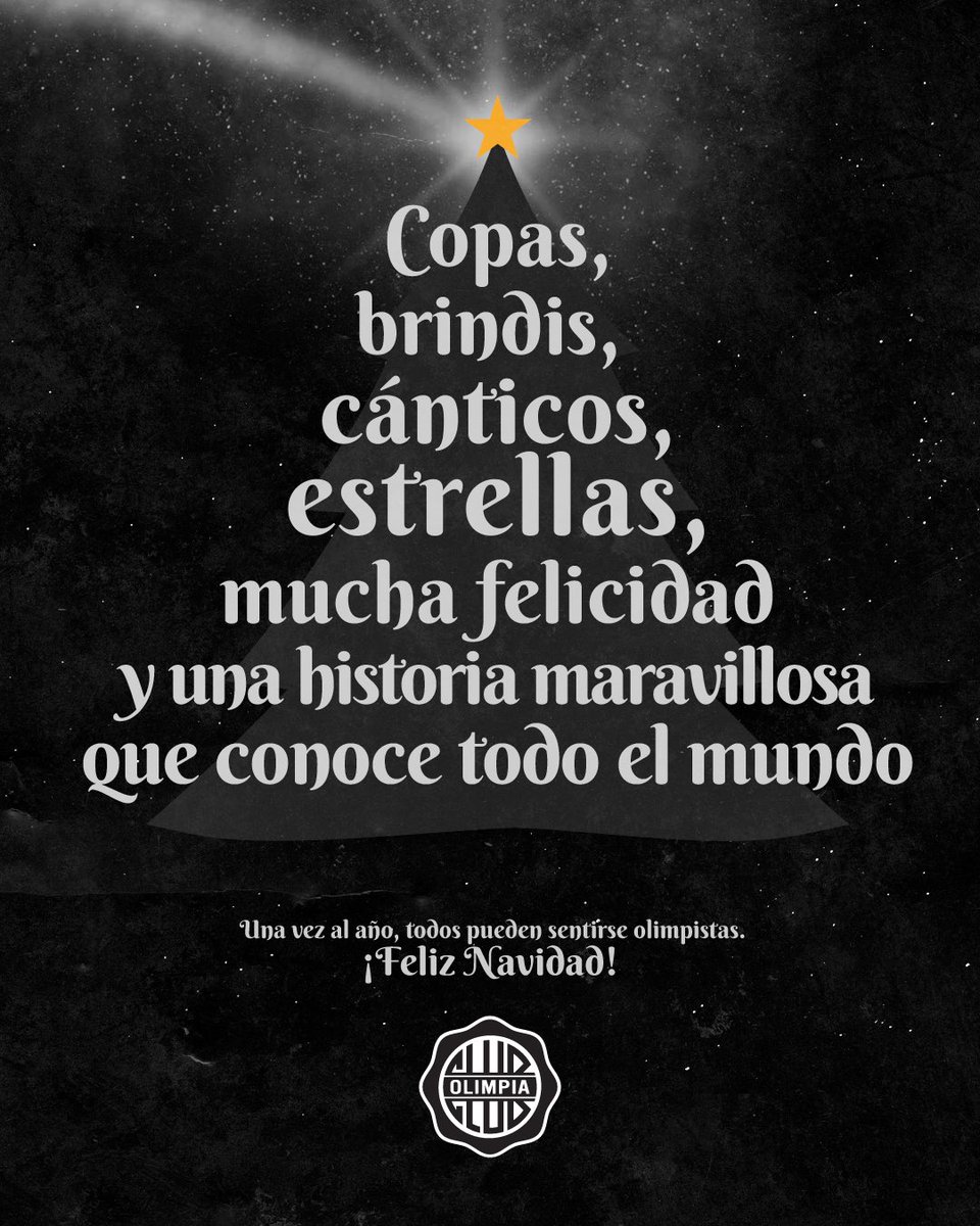 elClubOlimpia's tweet image. ¡Feliz Navidad a la gran familia del #Olimpia, la más grande y numerosa del país! 🎄 💪🏾

¡Somos felices porque #SomosOlimpia! 

⚪️⚫️⚪️

¡Salud! 🥂