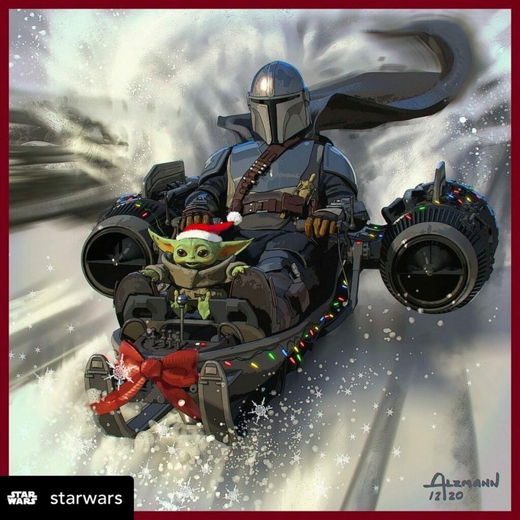 Zenahir's tweet photo. Reposted from @starwars: “Making spirits bright. This is the way.” 

🎄 Happy Holidays to everyone in any galaxy near or far far away! 🎄

#HappyHolidays #MerryChristmas #TheChild #Grogu #BabyYoda #Mandalorian #StarWars https://t.co/CEtqlrxJDA https://t.co/KmaqeUZMRc