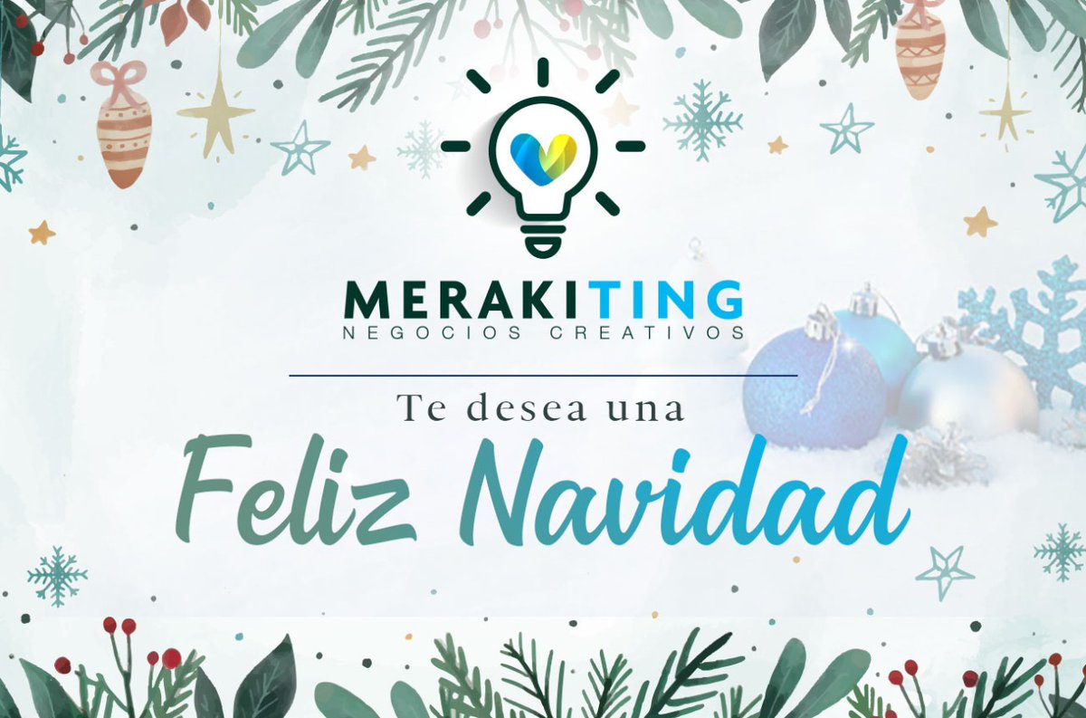 merakiting's tweet photo. Todos en el equipo de #Merakiting les deseamos una #FelizNavidad 🍾✨🎊 llena de salud, amor y mucha creatividad 💡 https://t.co/CtBoeYslCD