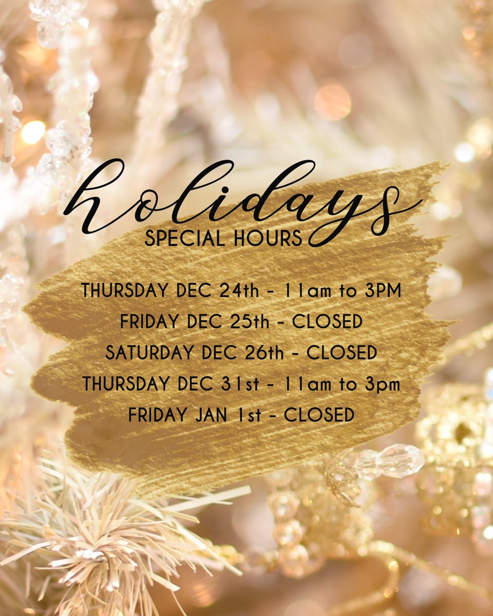 Here are our special hours for this Holiday Season. We wish you all Happy Holidays!⁠
⁠

#FinoLinoVancouver #HolidayHours #Holidays