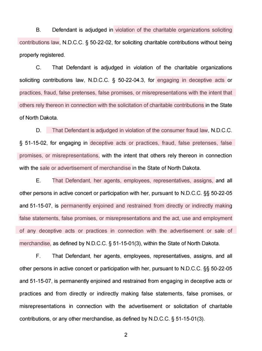 Finalized on 9/14/2020“AG’s investigation, which is ongoing....hampered by Maras-Lindeman’s refusal to provide requested documentation, information about her supposed charitable efforts, or even to be consistent in her responses. -Maras-Lindeman admitted to investigators...