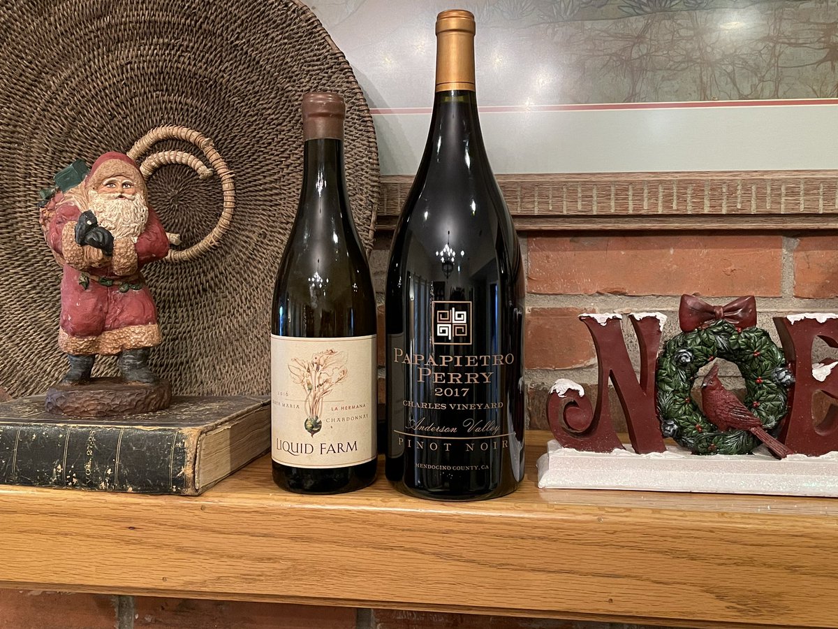 drinkingstarita's tweet image. Christmas Eve wines ready to open! @papapietroperry @LiquidFarm @JamesSparksWine