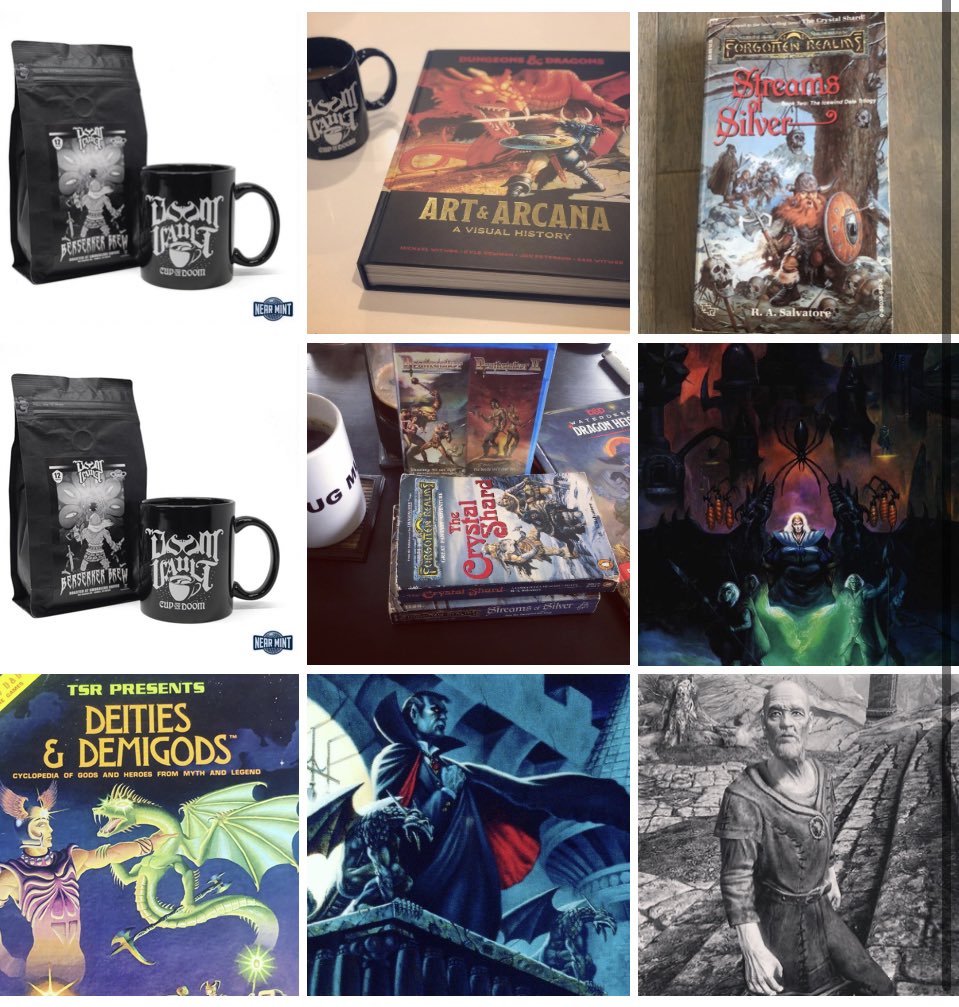DoomVault's tweet photo. Hereโs the top stuff you liked in 2020! #Doomvault is 99% made up of stuff we found in the basement. Tag us in your collections and weโll nerd out together ๐ #forgottenrealms @SmugglersCoffee @jakereevesart https://t.co/3QUWI2qe4b