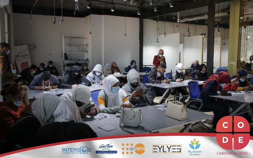 eylyesspace's tweet image. Eylyes organized the Hour Of Code event @codeorg with Code Sebha-Team and @Lifemakersly by attendance of 50 participants.

Collaboration with @UNFPALibya and Intersos organization

#EylyesSpace
#CodeSebha
#Code2020 
#TheHourOfCode