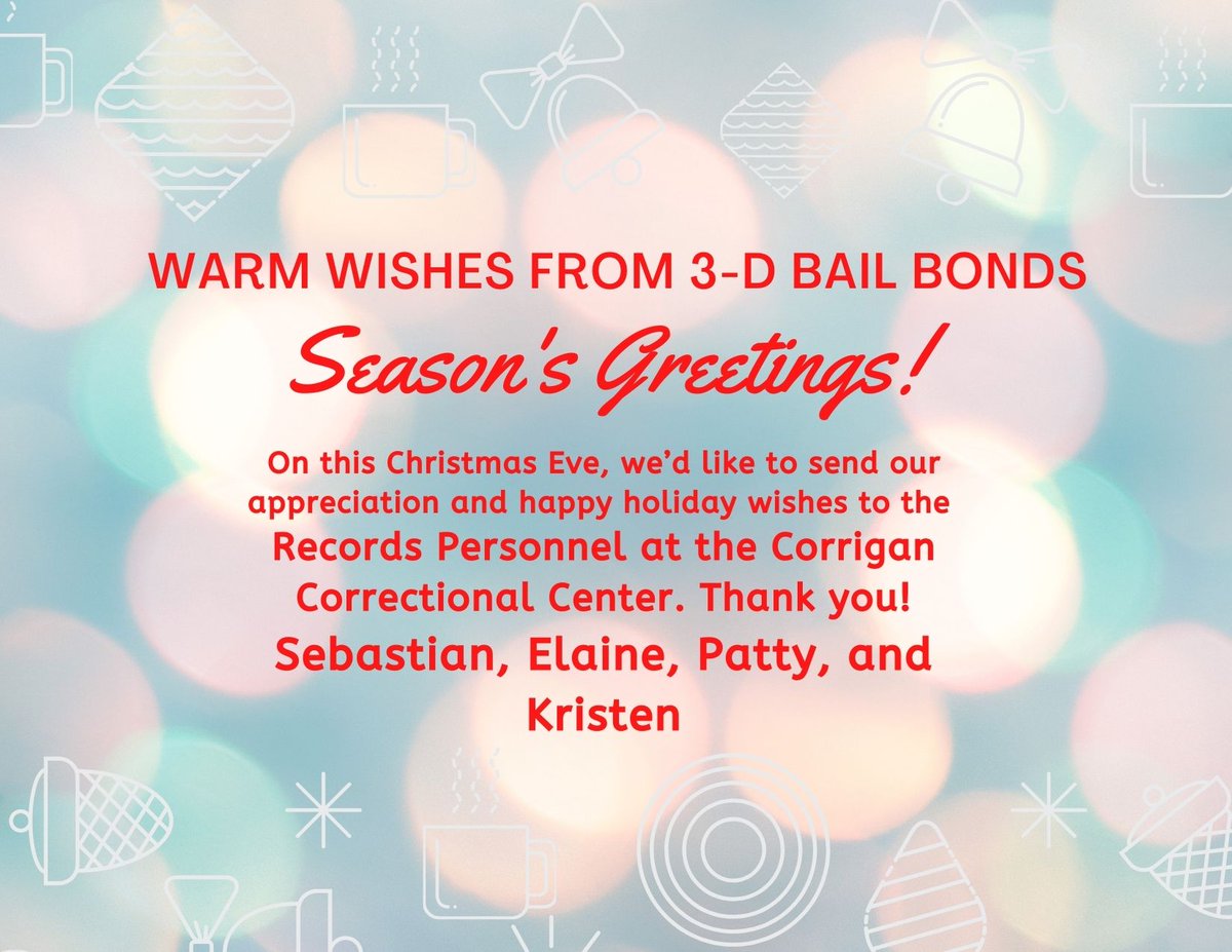 3Dbail's tweet photo. Thank you Corrigan Correctional Records staff for all your help throughout the year! Happy Holidays Sebastian, Elaine, Patty, and Kristen! You Rock! @CTCorrections #Corrigancorrectional #CTDOC #Ctcorrectionalofficers #prisonsinCT #CorriganRadgowski https://t.co/DJI9sbEvlJ