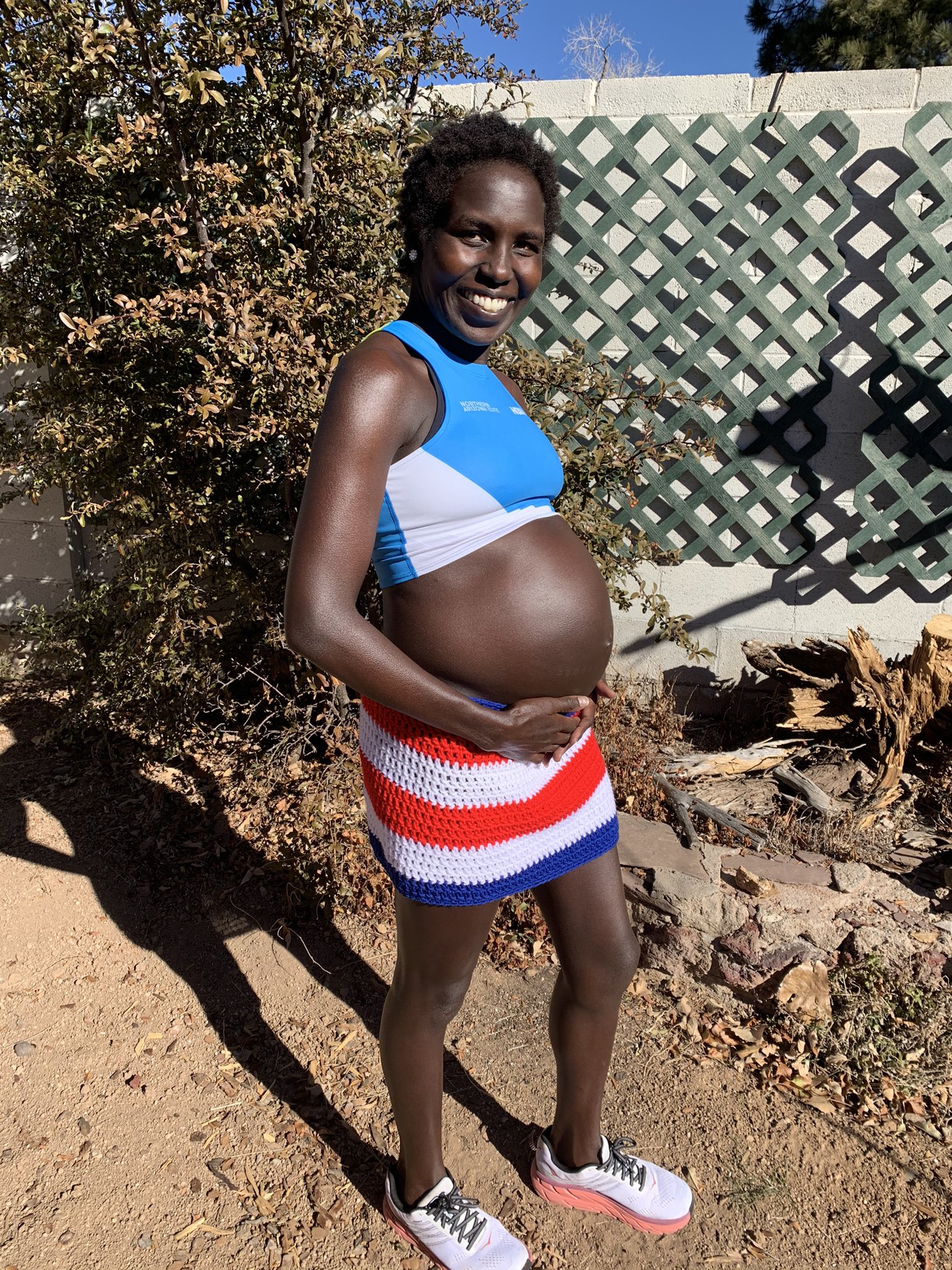 Aliphine Tuliamuk on X: At 36 wks pregnant any running is a bonus