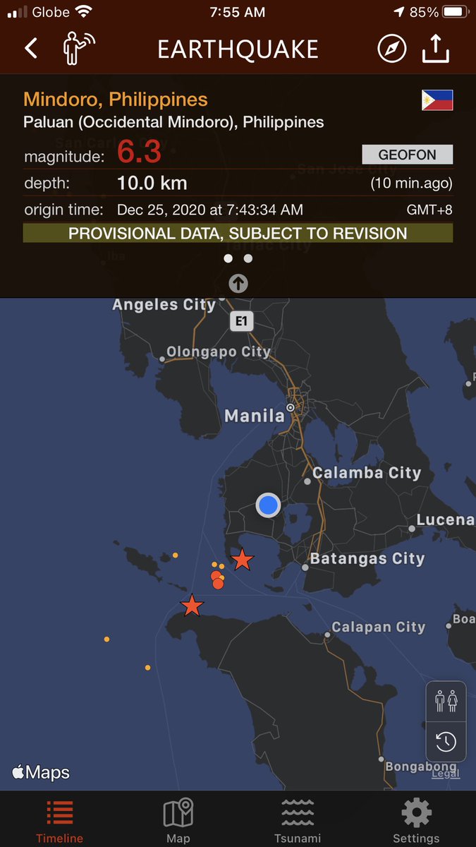 thevanillaco's tweet photo. Mindoro 6.3 and 5.6 at 7:43am  #EarthquakePH https://t.co/rIgtsa2YTE