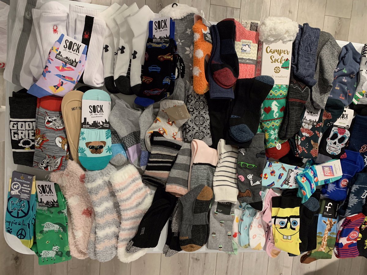 Annual Christmas Eve Klomparens family sock draft happening over video call this year.

Here’s the playing field — I’m a lock for the rainbow Snoopy socks round 1, but after that I think things open up a lot.