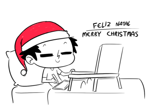 Depois de todo o estresse que eu tive esse ano passar o natal no conforto da minha caminha desenhando e assistindo minhas lives era só o que eu queria.
Bom natal ai pra vcs! 