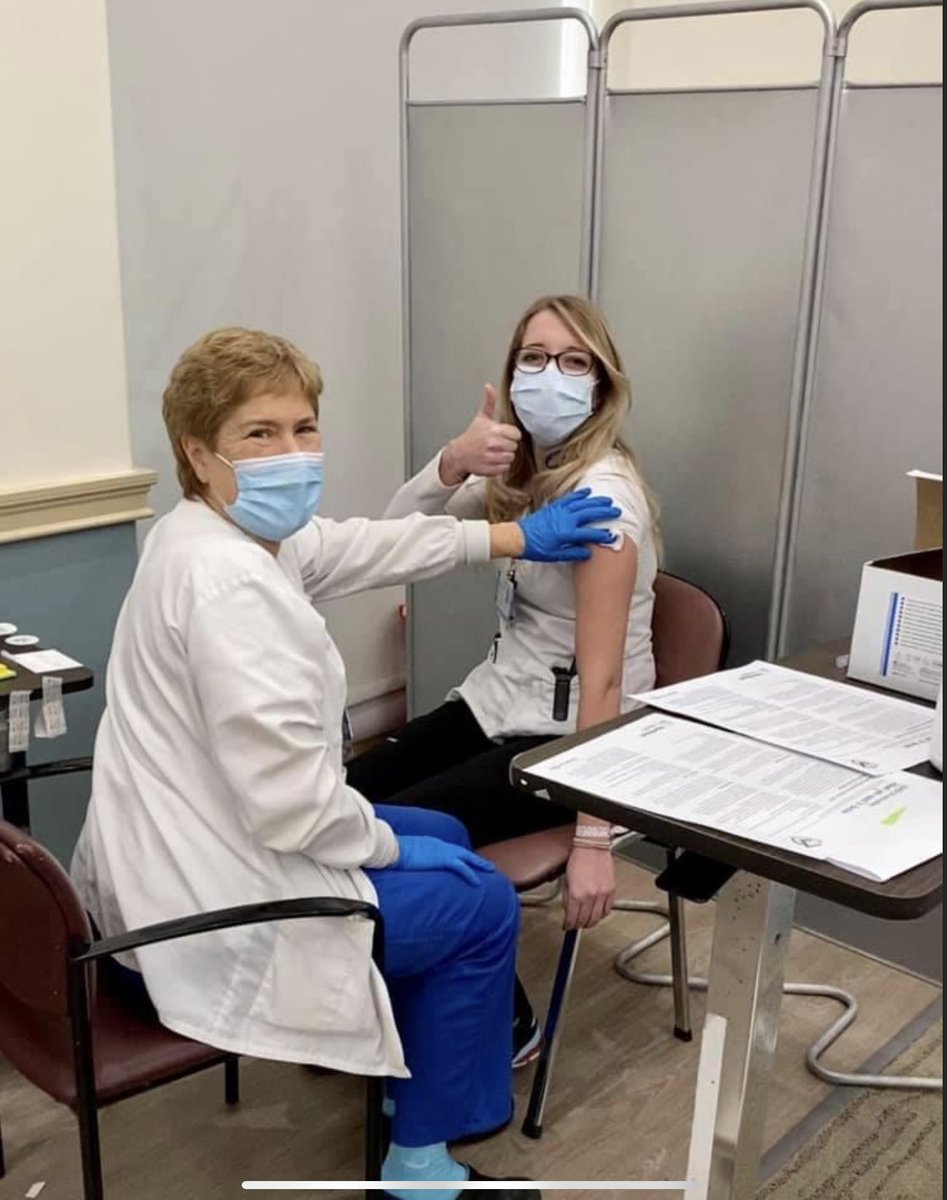 My Kristen Grace is truly my hero. She is an RN who has, like so many has given of themselves for others and yesterday she was vaccinated so she can continue giving. Truly Blessed🙏🏻😇❤️
