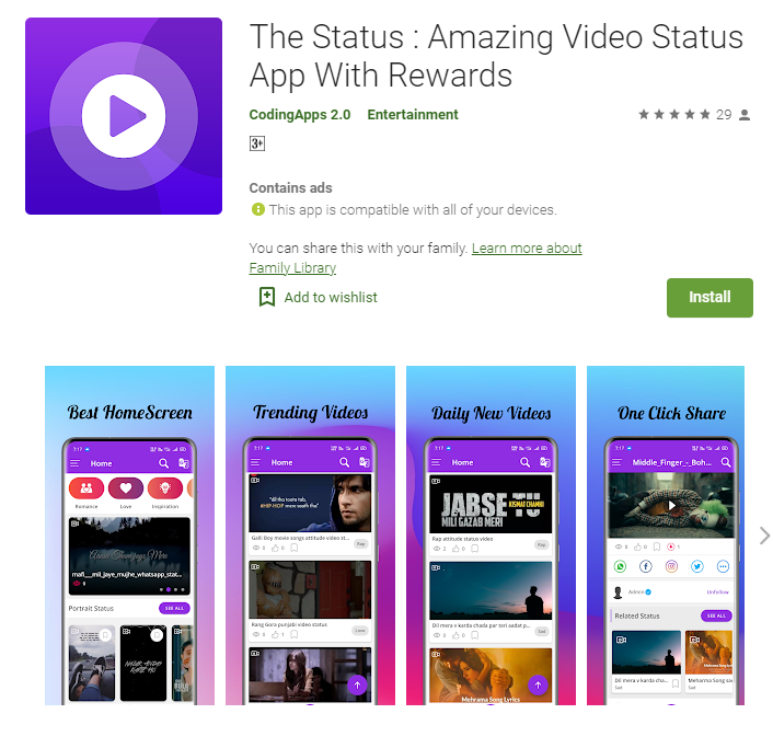 sadik05013796's tweet photo. The Status: Amazing Video Status App With Rewards is a good android application
https://t.co/06VxJBNYvm
#goodapp #bestapp #superapp #wonderfulapp #fantasticapp #amazingapp #lovelyapp #playstoreapp https://t.co/Y5CGBMz8ge