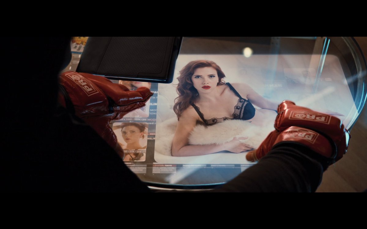 Iron Man 2 introduces the MCU’s first female superhero in Black Widow and wastes no time in having Tony, Happy, and especially the camera ogle her. This behavior is lampshaded in the dialogue but it's ultimately played off as harmless, just "guys being guys."