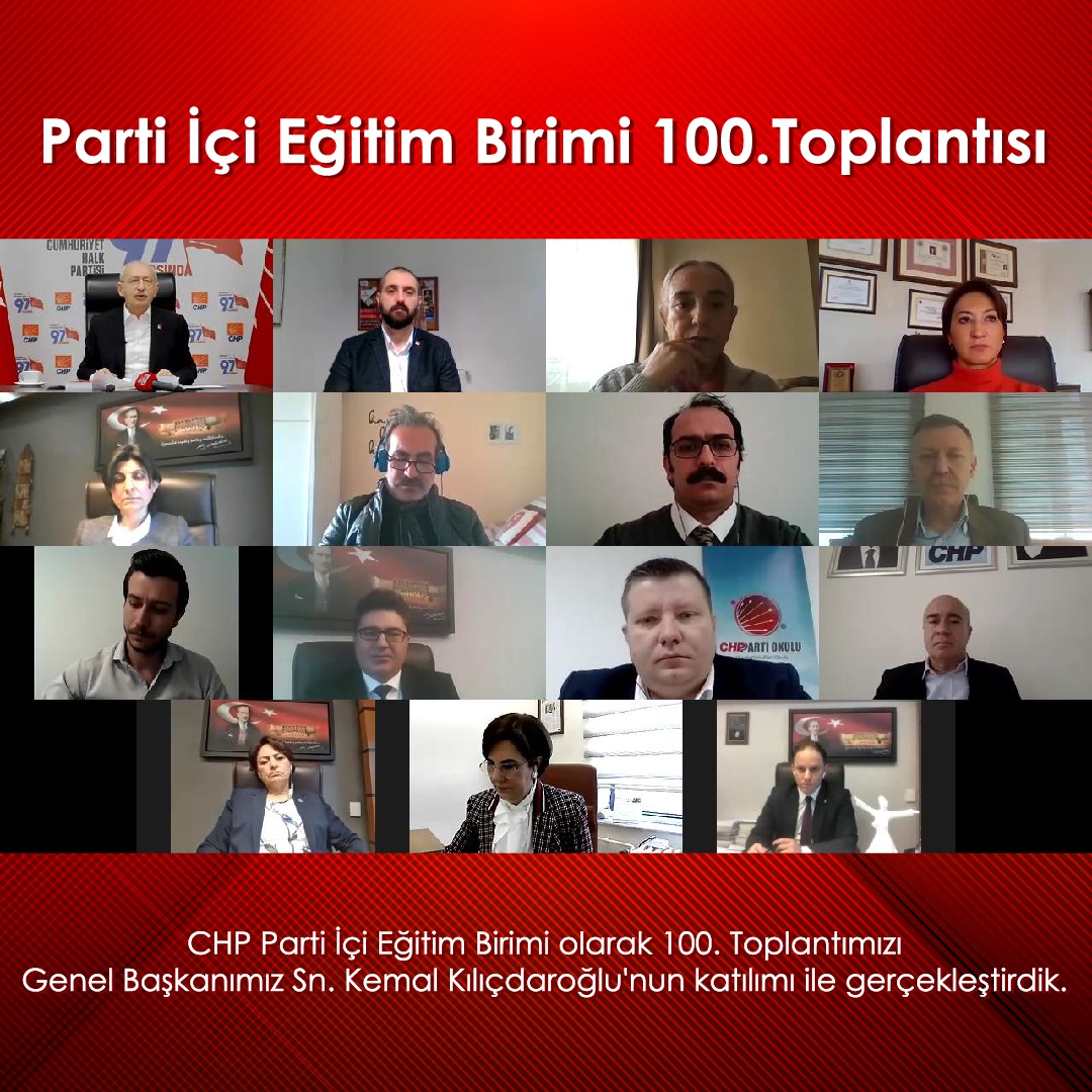 PartiOkuluCHP's tweet photo. CHP Parti İçi Eğitim Birimi 100. Toplantımızı Genel Başkanımız Sayın Kemal Kılıçdaroğlu'nun katılımı ile gerçekleştirdik.
#İktidarYoluPartiOkulu olarak Türkiye'nin dört bir yanında çalışmalarımıza devam edeceğiz. https://t.co/ChtPffE6w4