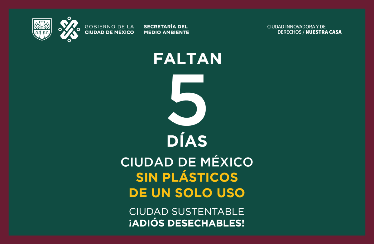 Dile #AdiósALosDesechables 👋 y hola a los artículos reutilizables. ¡Faltan 5 días!