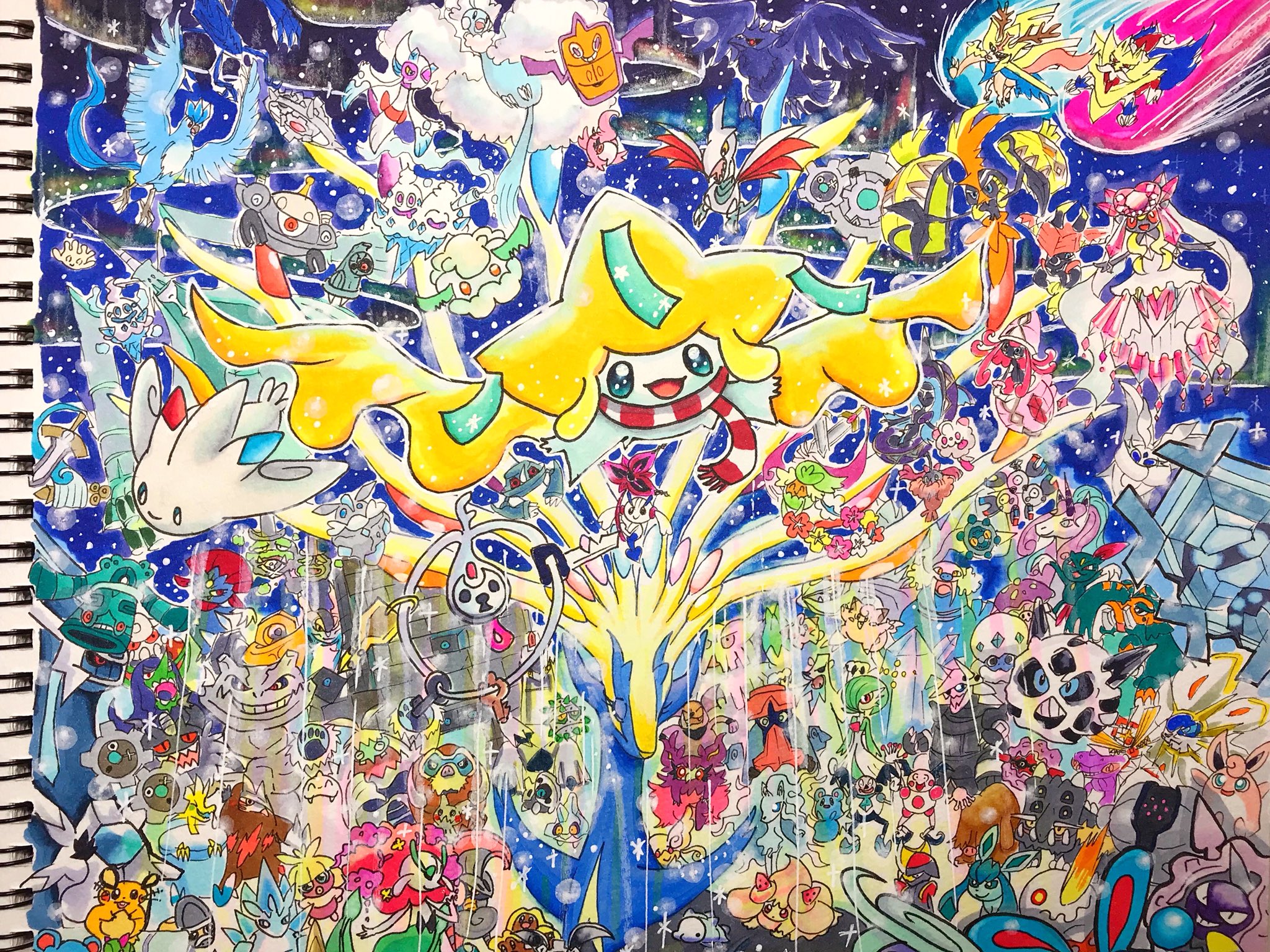 むぎしゃむ ご飯と趣味と日常 在 Twitter 上 Christmas ポケモンクリスマス クリスマスイラスト コピックイラスト ポケモンイラスト Illustration フェアリータイプ はがねタイプ こおりタイプ クリスマス用ポケモンイラスト無事仕上がりました 今回の