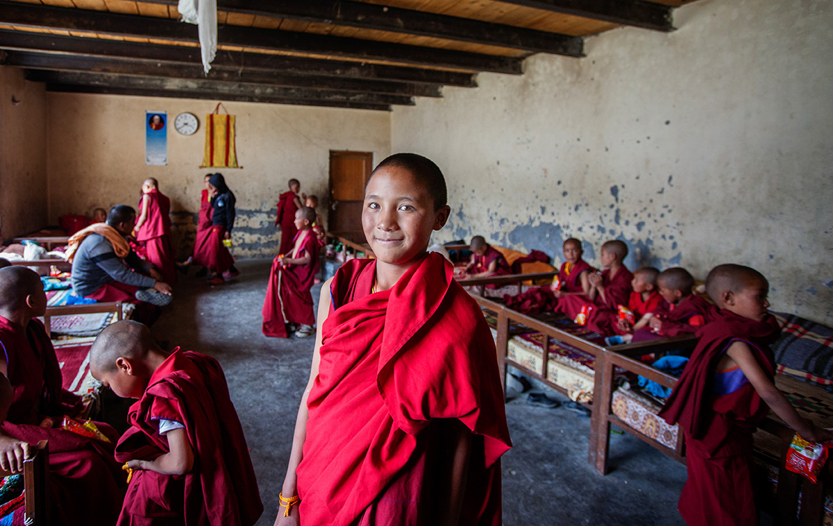 The monastery is home to about 300 monks and novices of all ages, as though it's a large family. Traditionally, every home in the valley sends one son to the monastery to perpetuate the tradition of monasticism.