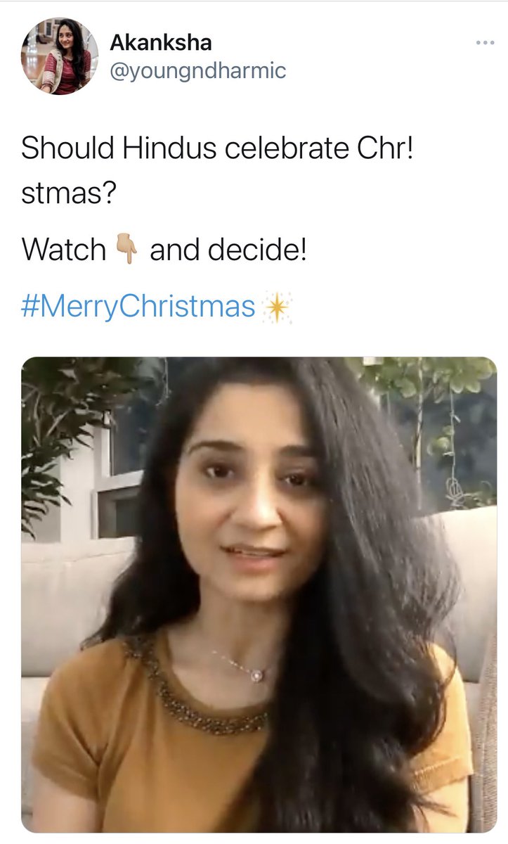 A few days before Christmas, a ‘dharmic’ influencer started a campaign about whether Hindus should celebrate Christmas. 3/n