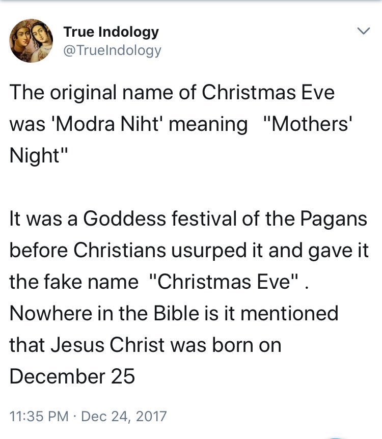 No Christmas is complete without Indology enlightening his followers. In fact he does it every year on Christmas. 5/n