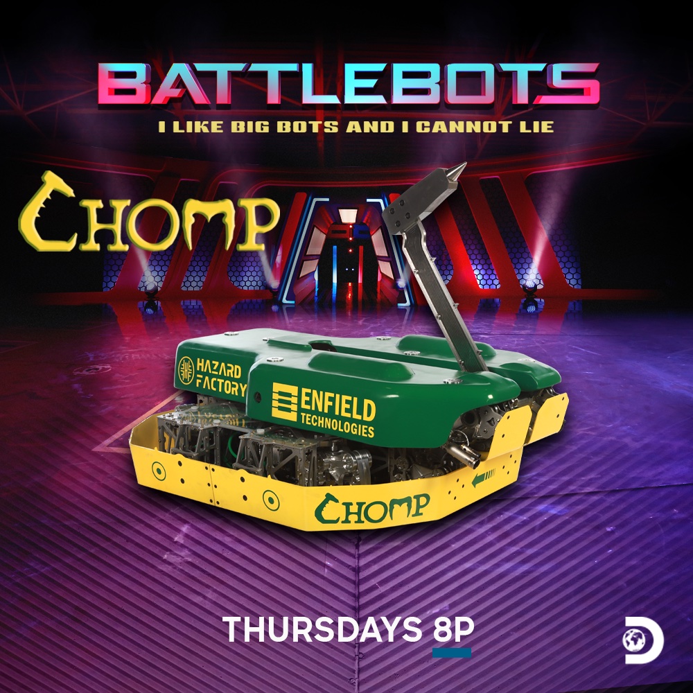 Next fight:
CHOMP!!!
Could I be more exited? 
NO!
(Did I already see this fight live? Yes, but that's not the point! 😜)
<a href="/BattleBots/">BattleBots</a> <a href="/Discovery/">Discovery</a> <a href="/AlwaysBChomping/">Chomp</a>