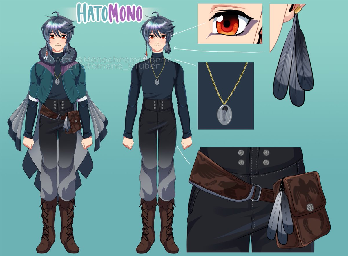 Hatomono_VTuber's tweet photo. 🕊️I'm Hato!🕊️A pigeon given human form! With my new ability, I want to help teach humans about Pigeons &amp; Doves, as well as share my artwork!
I turn back into a Pigeon sometimes too, so if you see a pigeon on stream, don't freak out it's still me!

#ENVtuber #VTuber #Hatomono #OC https://t.co/Pzek59tduK