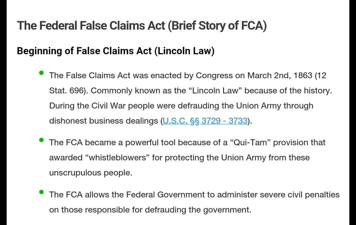 It's also known as the "Lincoln Law"How could Trump's legal team not know about this?! Trump loves Lincoln!