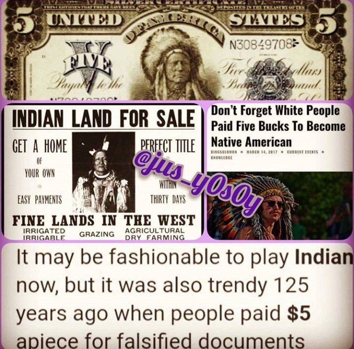 In the north There are 3 ways others took over the culture One was to pay 5 dollars to be listed as a Indian. These are your blond hair blue eyed "pretend-dians" today. The ones with asian features are mixed with us giving them legitimacy to the tribes.but moors are the original.