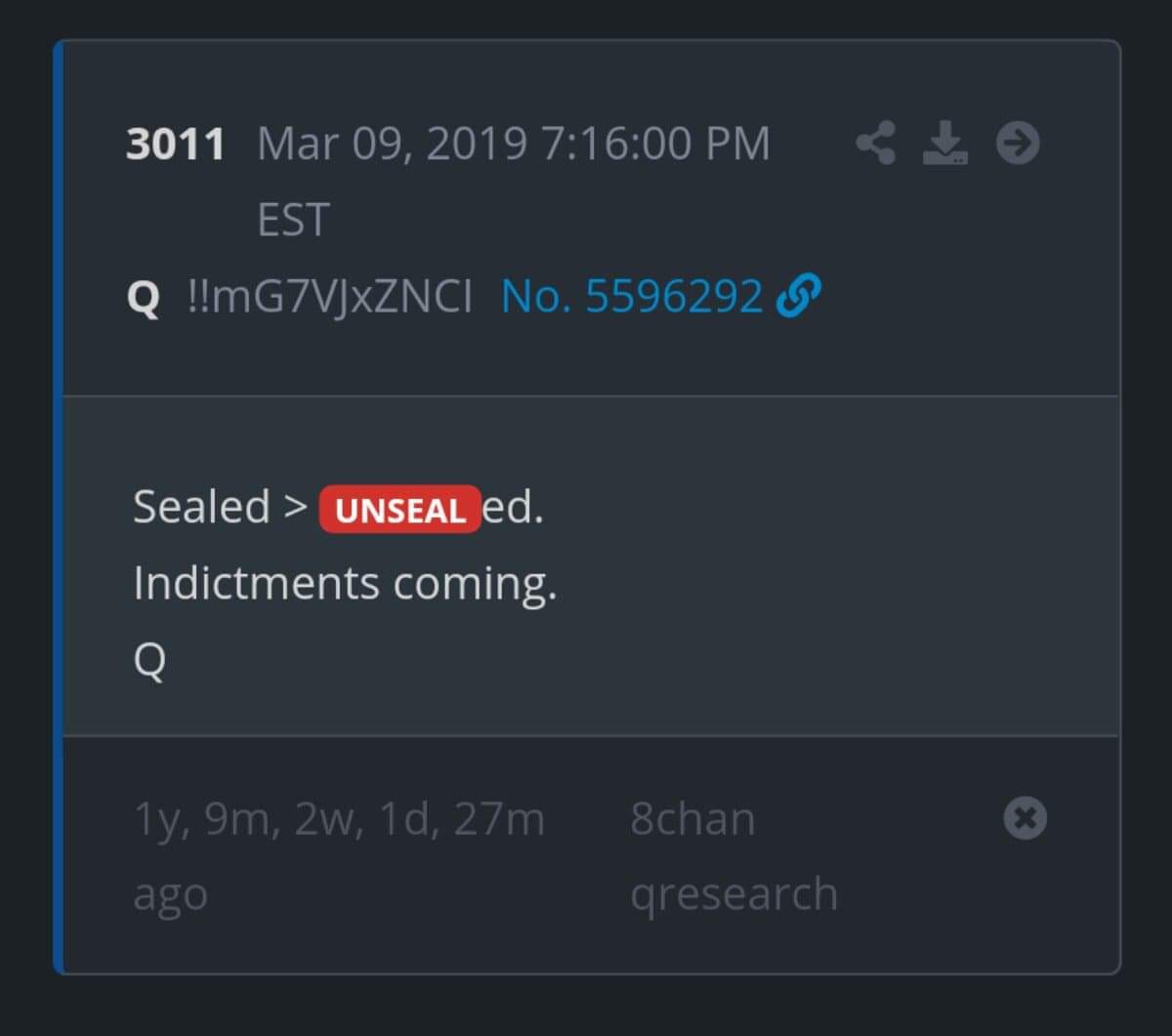 A lawsuit that would be kept under seal until the time was right to unseal the information and awaken the masses to the corruption of their government.