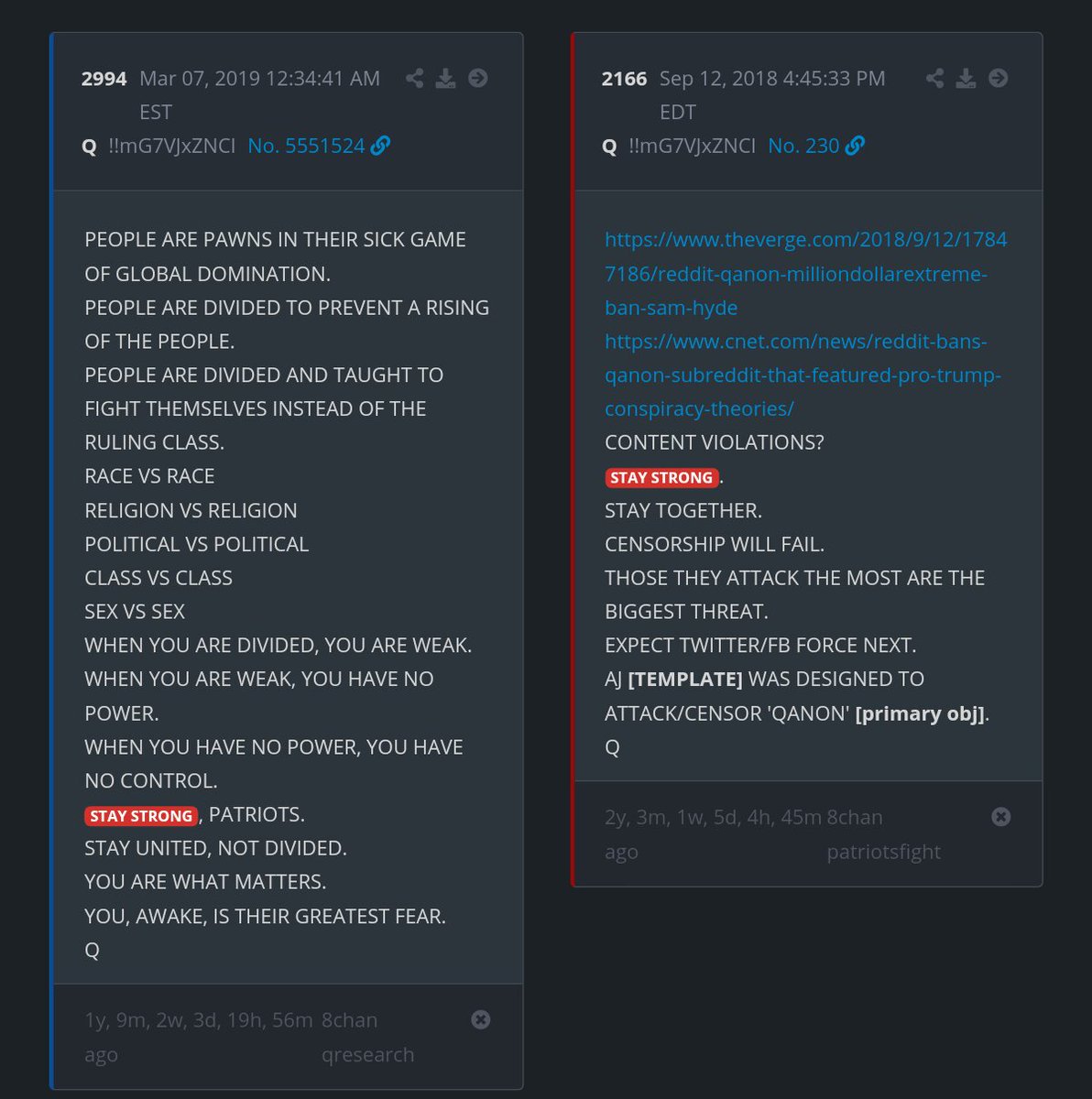 We have spoken our truth while the media has shamed us and many of our family members and friends have broken ties. We have been called delusional and crazy. We are censored and mocked daily.