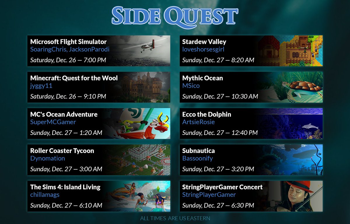 We are starting out strong at #SideQuest Take to the Seas!

Join us at twitch.tv/Zeldathon as we fundraise for <a href="/charitywater/">charity: water</a>! The countdown begins at 6 PM EST!