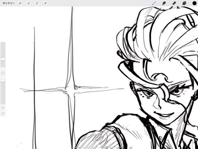 とんカス氏への寄稿用に描いてる 