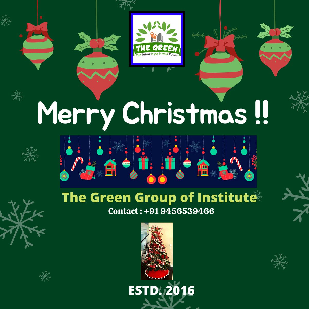 TheGreenEdu2016's tweet photo. May this festive season brings lots of joy and happiness in your life. May all of your wishes and dreams come true, and may you feel this happiness all year round. Merry Christmas !! https://t.co/p49RXFYvdx