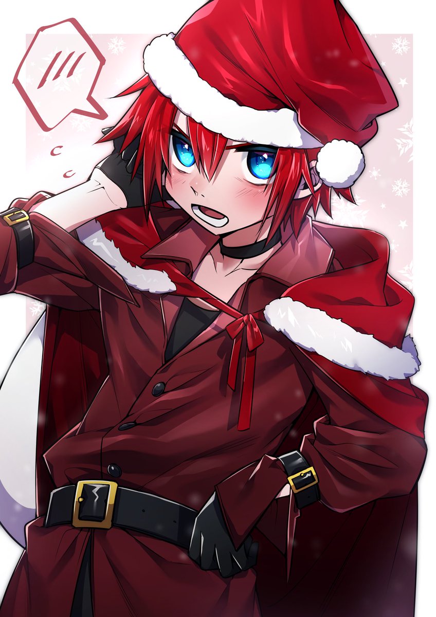 サンタ帽が少し恥ずかしいサンタさん Merrychristmas Ikuri まじょ展2 のイラスト