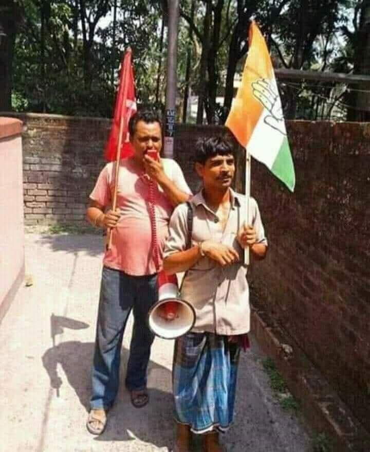 Unnikgs's tweet photo. Congress ready to pact with the lefts in Bengal be like 😛 #FridayThoughts #TrendingNow #BengalWithBJP #BengalSupportsBJP #Election2020 #bengalelections2021 #WestBengalElection2021 #Saynotoleft https://t.co/8I1zOdiX6K