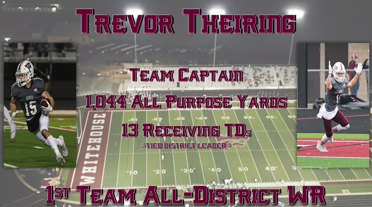 Congratulations to Trevor Theiring on being named 1st Team All-District in 9-5A DII!